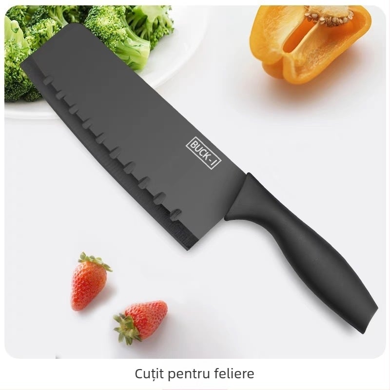 Set de 7 cuțite de bucătărie din oțel inoxidabil, cu strat antiaderent