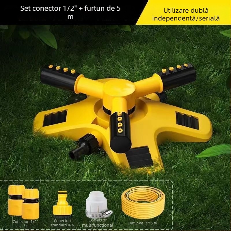 Stropitor rotativ la 360° pentru grădină, irigare automată și amenajare peisagistică
