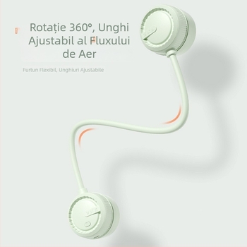 Ventilator pliabil pentru gât, ventilator portabil pentru exterior, electric, silențios, fără palete, mic ventilator