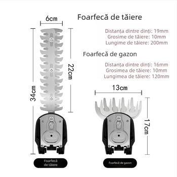 Unealtă de grădină compactă, cu baterie litiu: tăietor pentru gard viu, foarfecă de tăiere și tăietor de iarbă