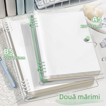 Caiet cu foi detașabile din PVC, husă moale, format B5; jurnal A5