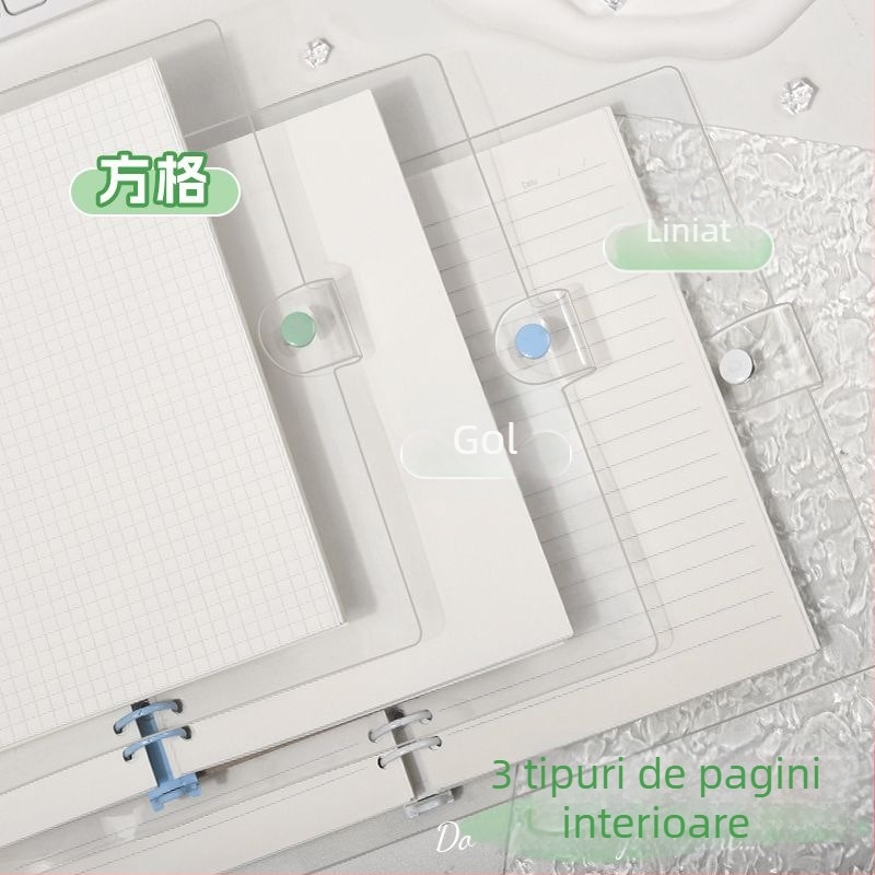 Caiet cu foi detașabile din PVC, husă moale, format B5; jurnal A5