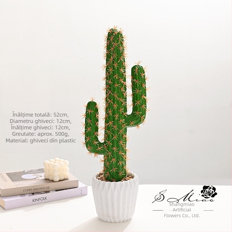 Mini bonsai cu cactus tropical artificial, decor pentru casă