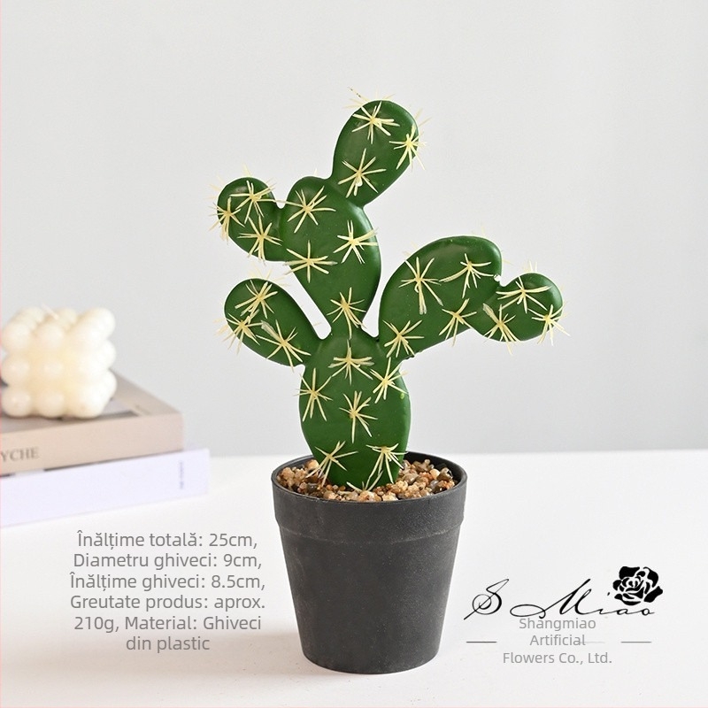 Mini bonsai cu cactus tropical artificial, decor pentru casă