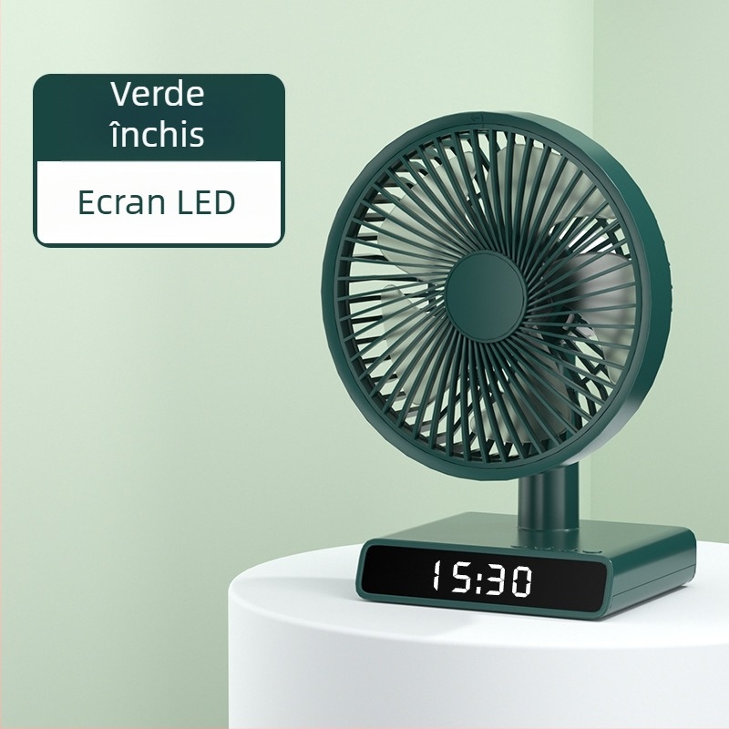 Ventilator de birou cu cap rotativ, ventilator mic USB pentru cămine studențești, funcționare silențioasă, autonomie lungă