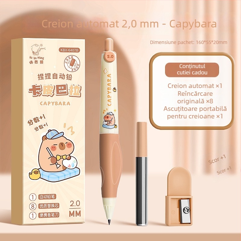 Cartoon Bear creion mecanic automat pentru elevi, cu corecție a prinderii și grafit gros retractabil