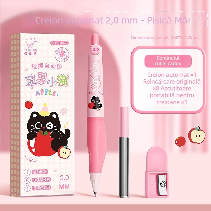 Cartoon Bear creion mecanic automat pentru elevi, cu corecție a prinderii și grafit gros retractabil