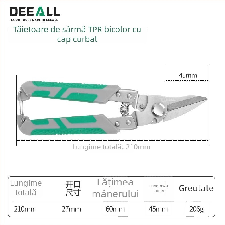 Deeall Foarfecă multifuncțională pentru electricieni – pentru cabluri, foi metalice, conducte de cablu și panouri de tavan integrate