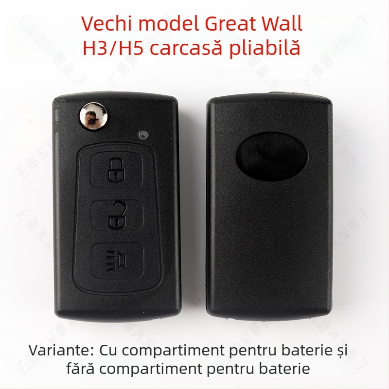 Carcasă pliabilă pentru cheia modelelor vechi Great Wall Harvard H5 și H3, telecomandă cu 3 butoane