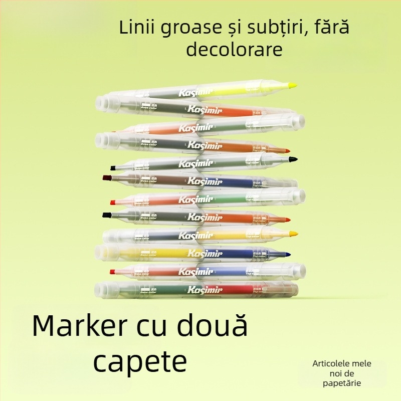 Marker dublu vârf cu culori suprapuse, protecție pentru ochi, pentru elevi, capacitate mare, uscare rapidă