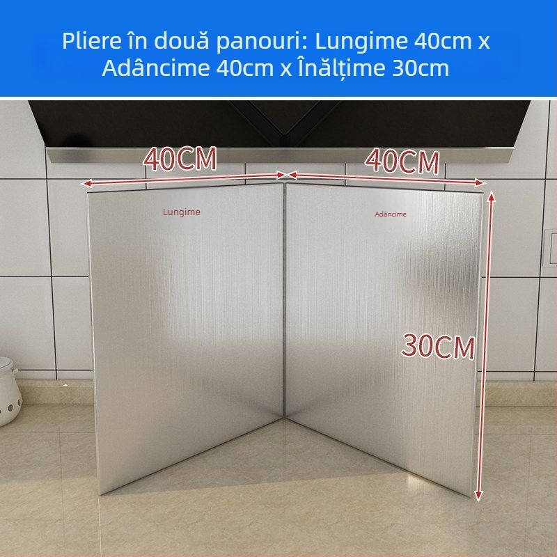 Protecție anti-ulei din oțel inoxidabil pentru bucătărie, placă izolantă groasă pentru aragaz pe gaz, ușor de curățat