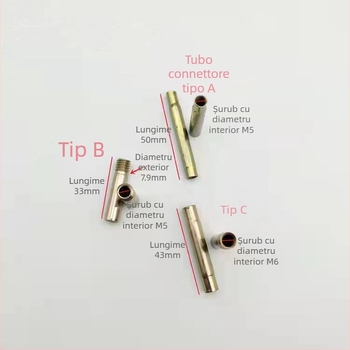 Set de mânere și accesorii pentru ușă cu țeavă de conectare, mâner cu filet extern, șuruburi și încuietoare din oțel pătrat