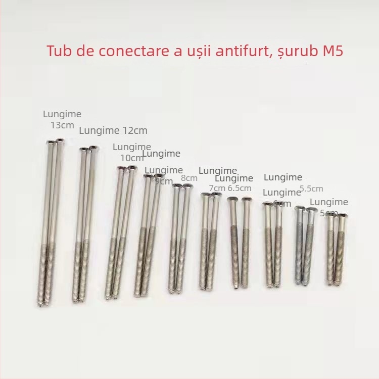 Set de mânere și accesorii pentru ușă cu țeavă de conectare, mâner cu filet extern, șuruburi și încuietoare din oțel pătrat