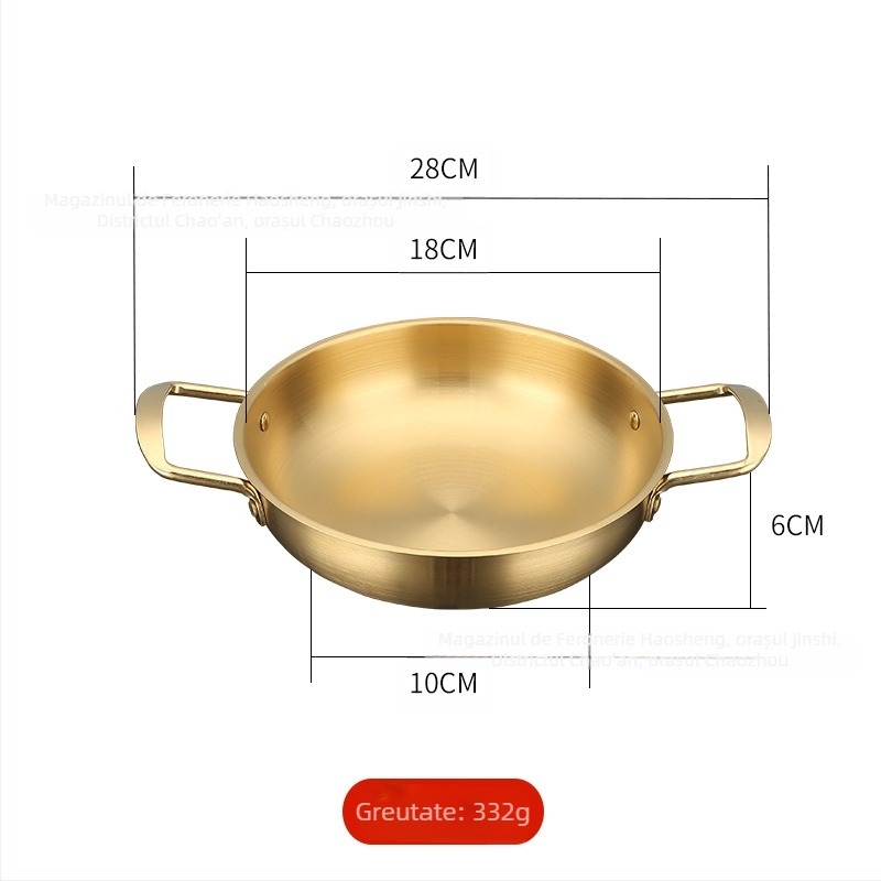 Oală pentru noodles, stil coreean, din oțel inoxidabil, 1,1–2 L, pentru plită cu gaz și inducție