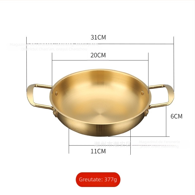Oală pentru noodles, stil coreean, din oțel inoxidabil, 1,1–2 L, pentru plită cu gaz și inducție