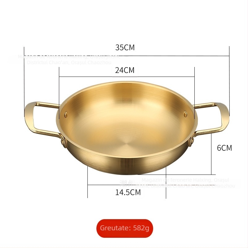 Oală pentru noodles, stil coreean, din oțel inoxidabil, 1,1–2 L, pentru plită cu gaz și inducție