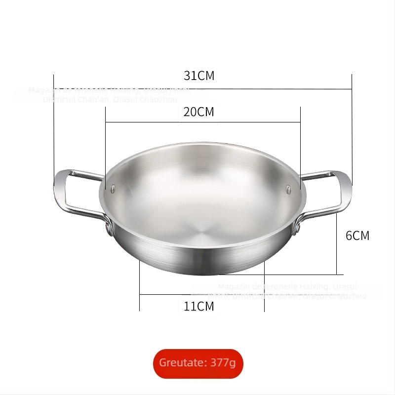Oală pentru noodles, stil coreean, din oțel inoxidabil, 1,1–2 L, pentru plită cu gaz și inducție