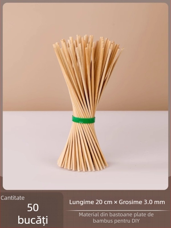 Bețișoare de bambus pentru model arhitectural DIY, lemn masiv, bețe mici rotunde subțiri