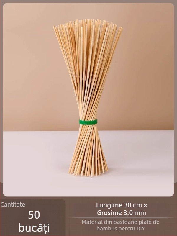 Bețișoare de bambus pentru model arhitectural DIY, lemn masiv, bețe mici rotunde subțiri