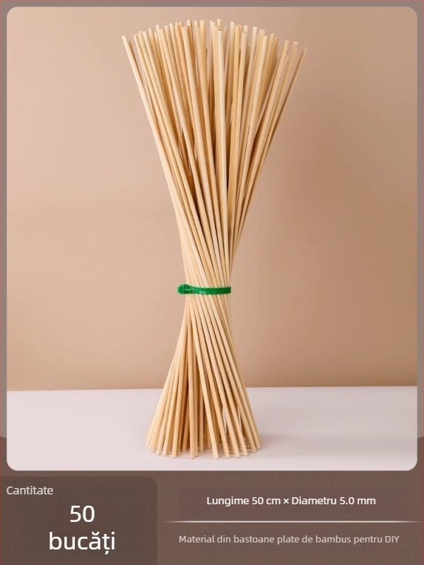 Bețișoare de bambus pentru model arhitectural DIY, lemn masiv, bețe mici rotunde subțiri