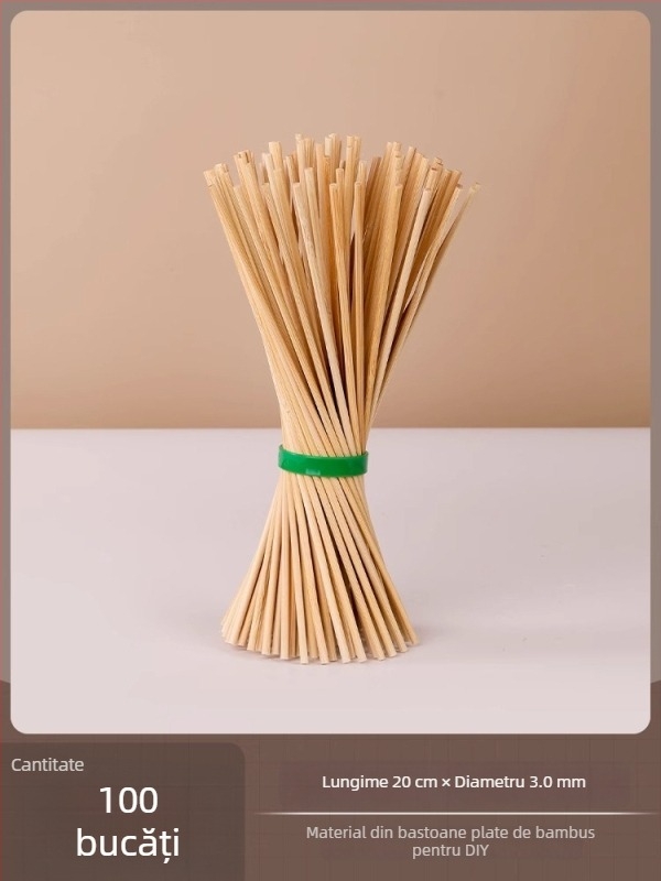 Bețișoare de bambus pentru model arhitectural DIY, lemn masiv, bețe mici rotunde subțiri