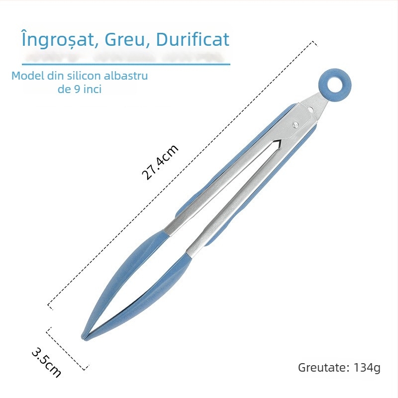 Clip de mâncare din oțel inoxidabil 430 cu silicon, pentru grătar și fripturi, ustensilă de bucătărie