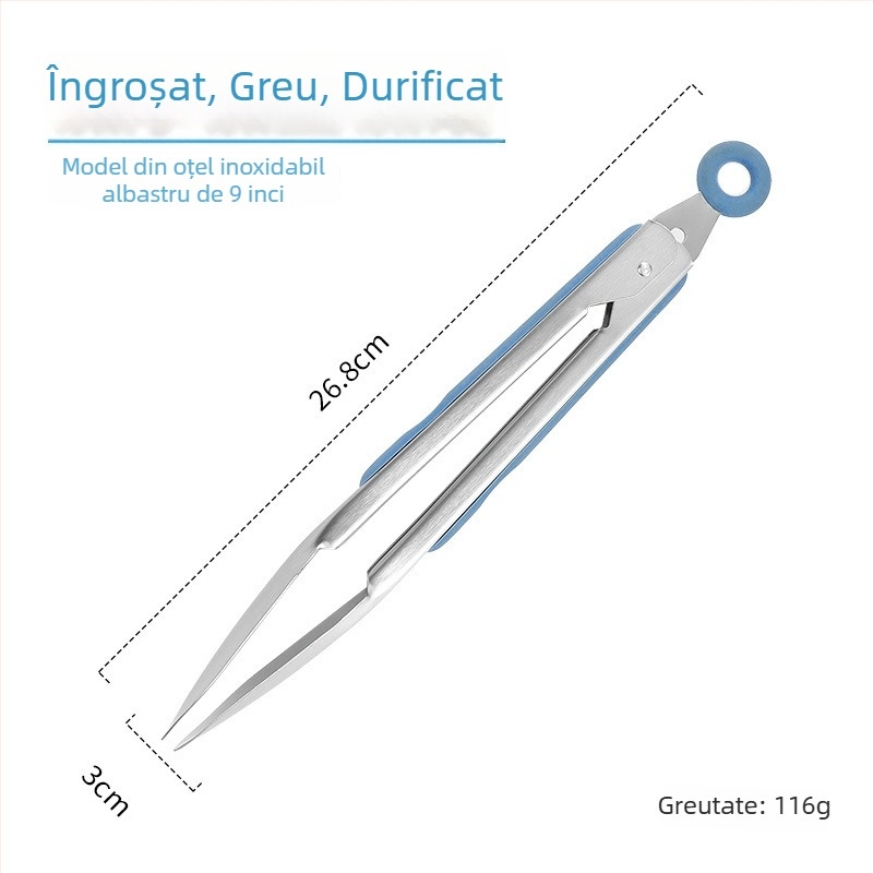Clip de mâncare din oțel inoxidabil 430 cu silicon, pentru grătar și fripturi, ustensilă de bucătărie