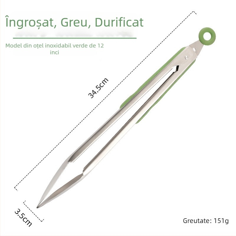 Clip de mâncare din oțel inoxidabil 430 cu silicon, pentru grătar și fripturi, ustensilă de bucătărie