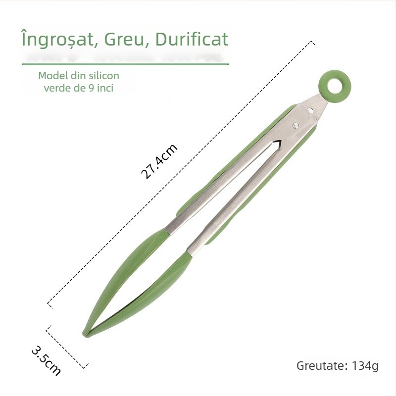 Clip de mâncare din oțel inoxidabil 430 cu silicon, pentru grătar și fripturi, ustensilă de bucătărie