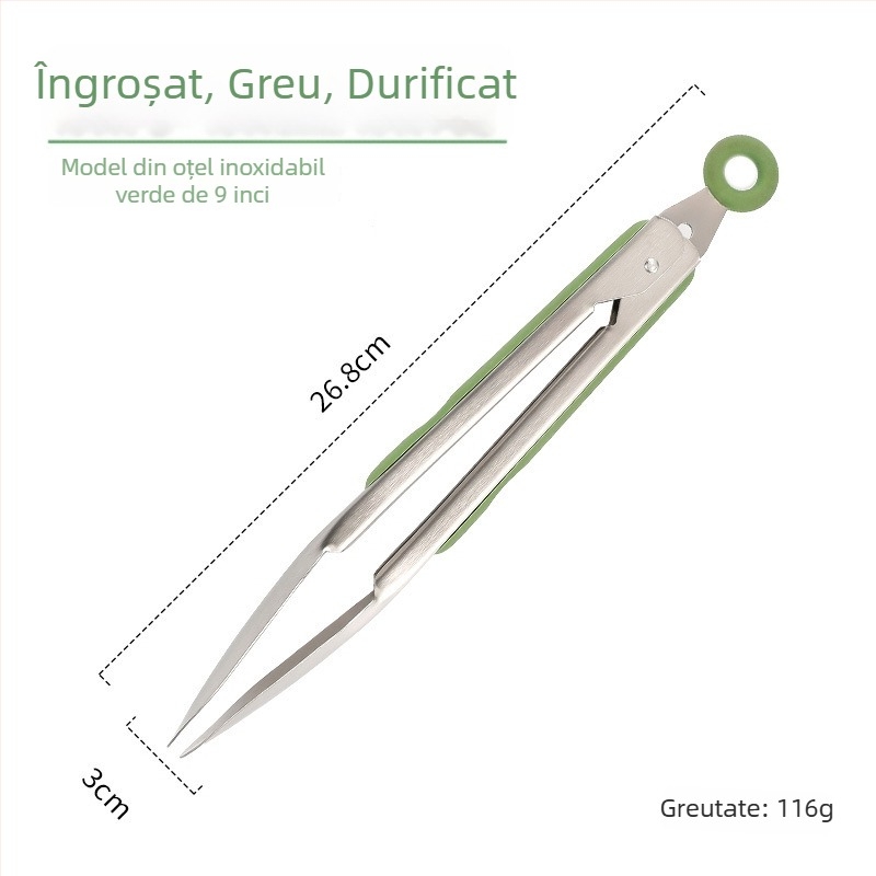 Clip de mâncare din oțel inoxidabil 430 cu silicon, pentru grătar și fripturi, ustensilă de bucătărie