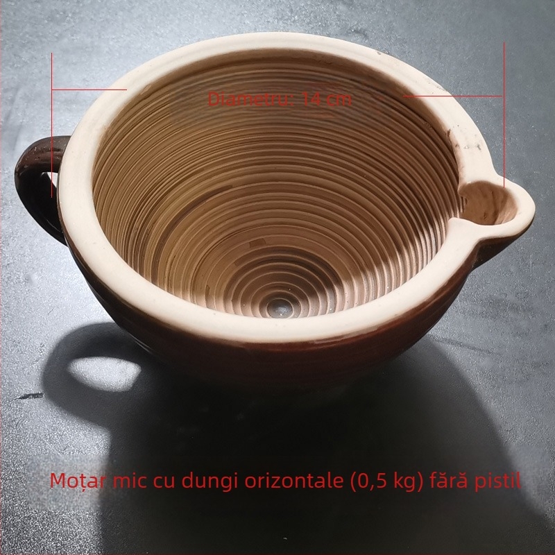 Mojar ceramic cu pistil, pentru zdrobirea usturoiului și ardeilor, multifuncțional pentru pastă de orez, ceai și rădăcină de lotus