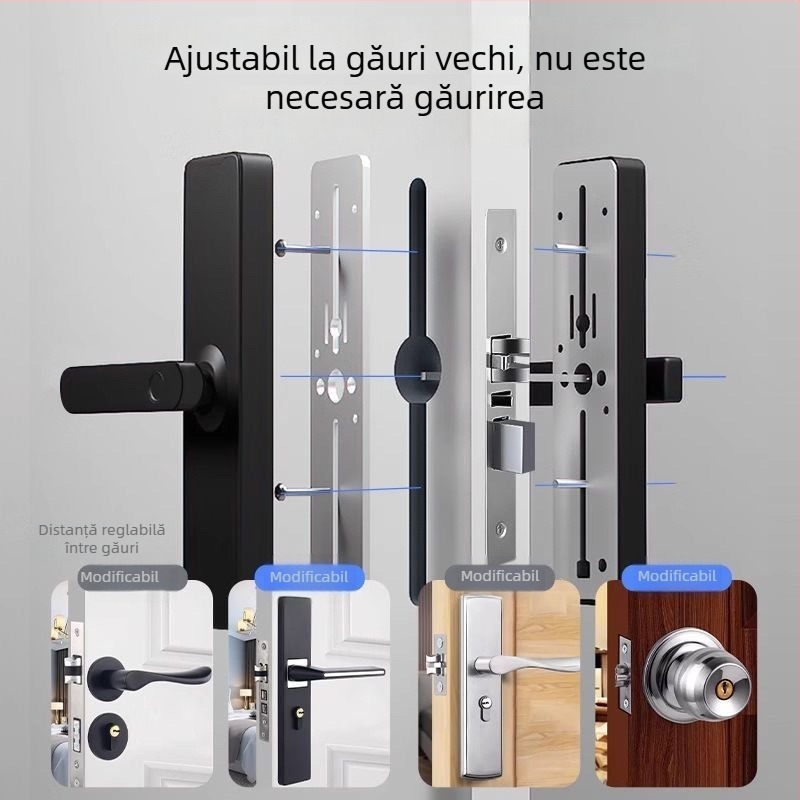 Încuietoare biometrică pentru ușă de interior din lemn, fără găuri de montaj, pentru case, apartamente și locații de cazare, cu parolă și funcție smart