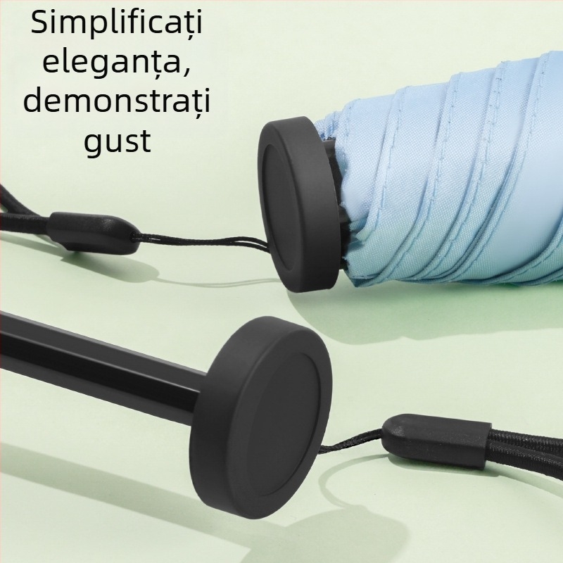 Umbrelă ultraușoară cu trei secțiuni, protecție UV, rezistentă la vânt, umbrelă publicitară cu logo imprimat, compactă