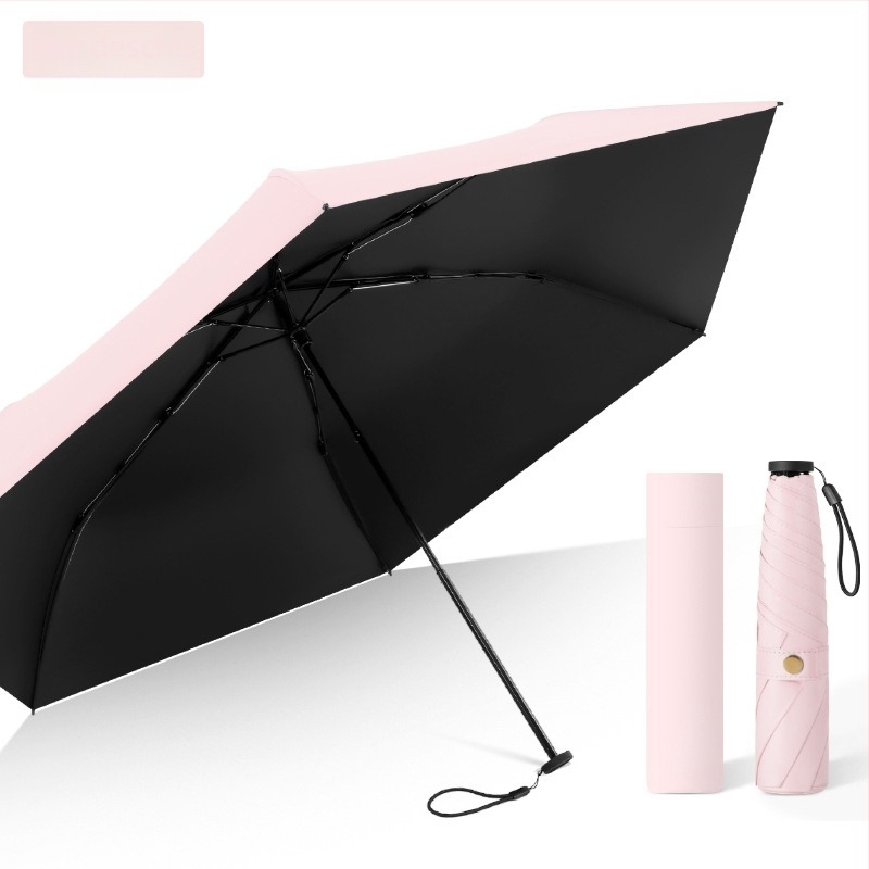 Umbrelă ultraușoară cu trei secțiuni, protecție UV, rezistentă la vânt, umbrelă publicitară cu logo imprimat, compactă