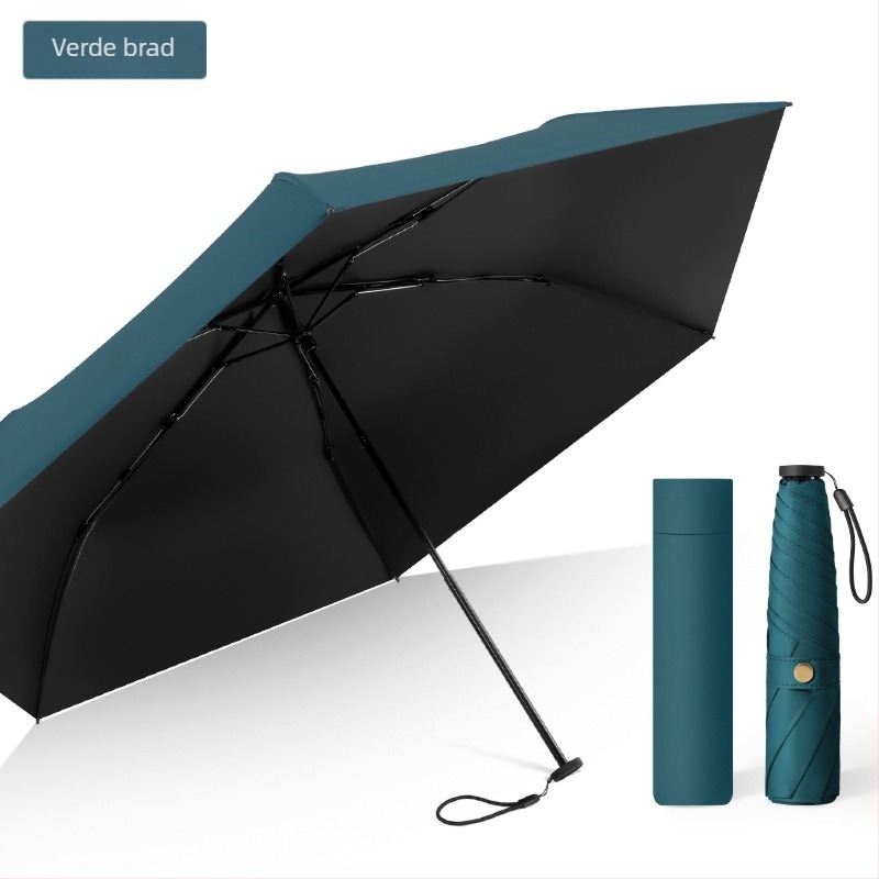 Umbrelă ultraușoară cu trei secțiuni, protecție UV, rezistentă la vânt, umbrelă publicitară cu logo imprimat, compactă