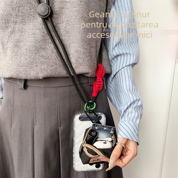 Lanyard reglabil pentru telefon, stil crossbody, durabil, cu buzunar pentru monede și chei