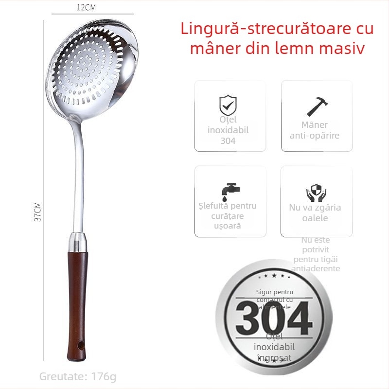 Mare strecurătoare din oțel inoxidabil 304 pentru bucătărie – pentru prăjit, paste, găluște, opărire și oală fierbinte.