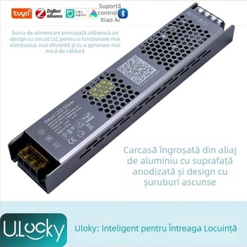 Controler LED pentru bandă cu 2 canale, transformator integrat de 220V și sursă de alimentare cu comutare, control prin aplicație