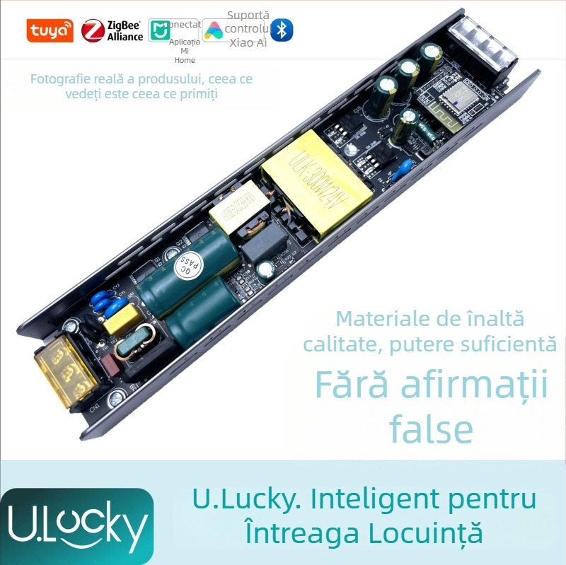 Controler LED pentru bandă cu 2 canale, transformator integrat de 220V și sursă de alimentare cu comutare, control prin aplicație