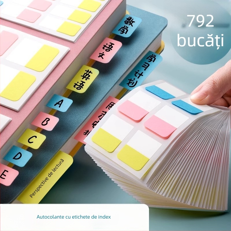 Etichete de index din hârtie, etichete autoadezive, markere de clasificare, semne de carte pentru elevi autoadezive, puncte-cheie de birou, note de index ușor de scris