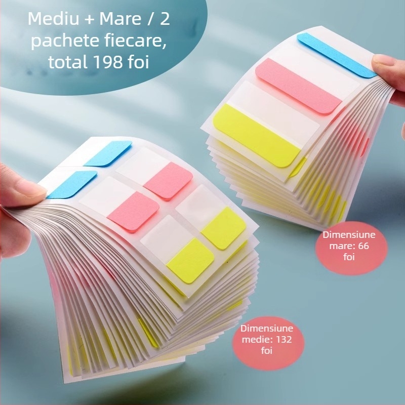 Etichete de index din hârtie, etichete autoadezive, markere de clasificare, semne de carte pentru elevi autoadezive, puncte-cheie de birou, note de index ușor de scris