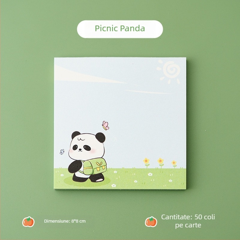 Note lipicioase Panda personalizate – notițe drăguțe pentru birou și școală pentru elevi din ciclul primar