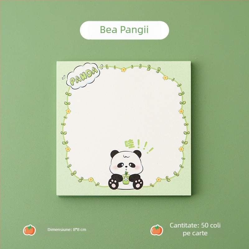 Note lipicioase Panda personalizate – notițe drăguțe pentru birou și școală pentru elevi din ciclul primar