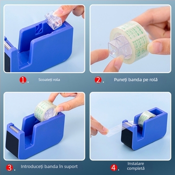 Tăietor de bandă transparent, cu suport, mic model WC-122
