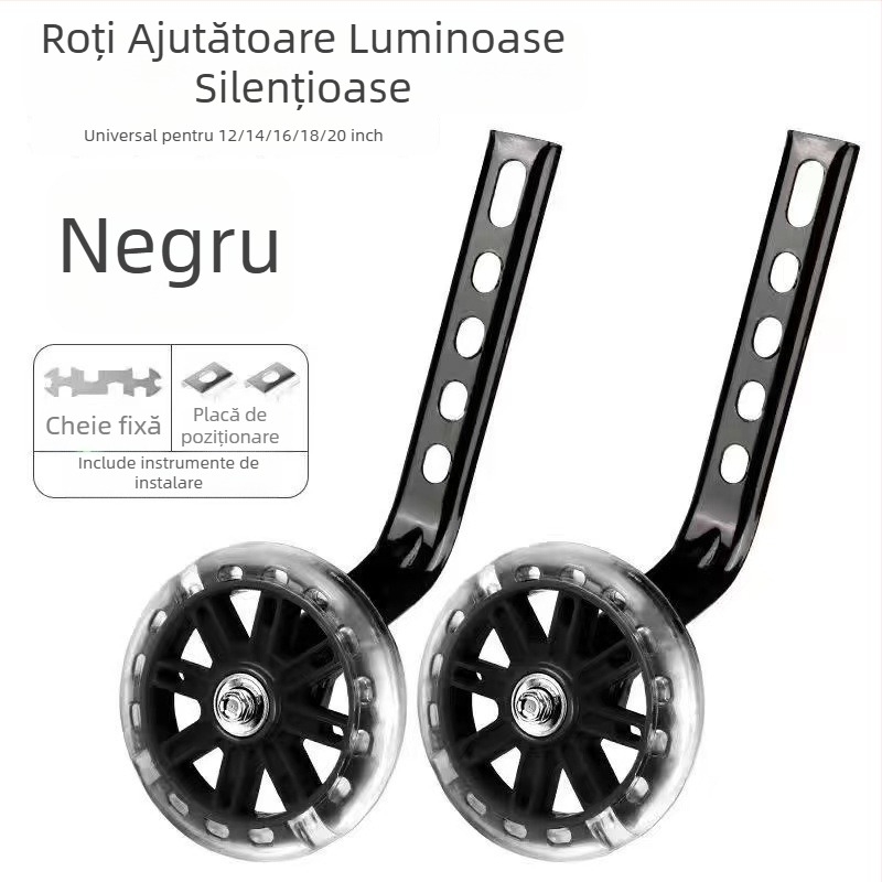 Roți de sprijin pentru copii, 12–20 inchi, universale, luminoase intermitente