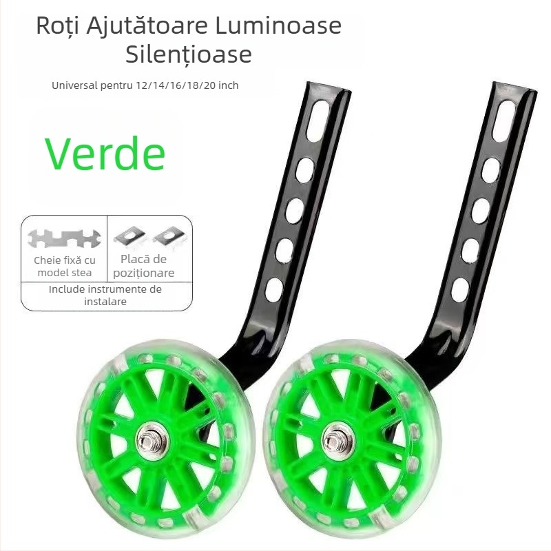 Roți de sprijin pentru copii, 12–20 inchi, universale, luminoase intermitente