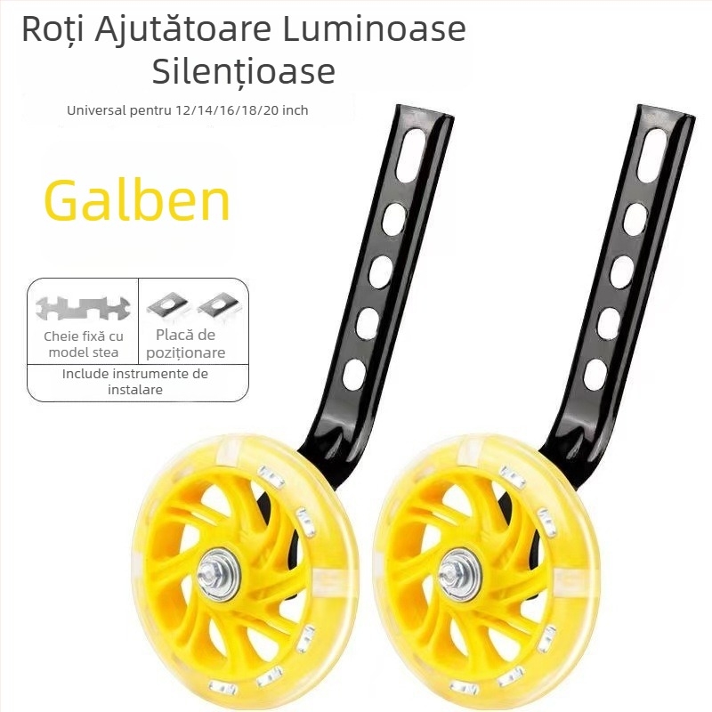 Roți de sprijin pentru copii, 12–20 inchi, universale, luminoase intermitente