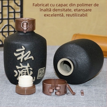 Sticlă ceramică pentru lichior, goală, în stil chinezesc pentru uz casnic, recipient retro mic, sigilat
