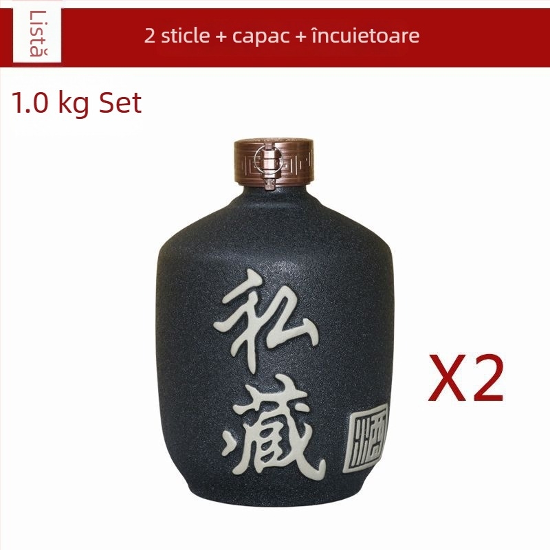 Sticlă ceramică pentru lichior, goală, în stil chinezesc pentru uz casnic, recipient retro mic, sigilat