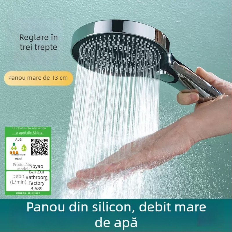 Duș de mână cu motiv stea învârtită, buton de control, debit mare, duș tip ploaie, presurizat